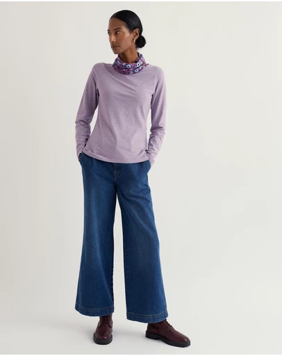 Seasalt - Seasalt Cornwall Purple Easel Long Sleeve Top Jersey