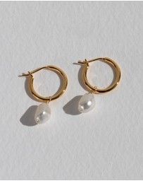 SAINT VALENTINE - Mini Keshi Pearl Hoops - Gold