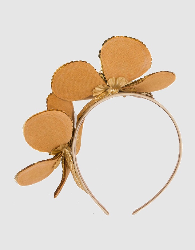 Max Alexander - Shiny Gold Flower Fascinator