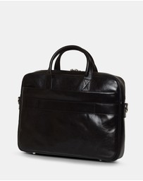 Republic of Florence - Pretoria Black Leather Laptop Briefcase