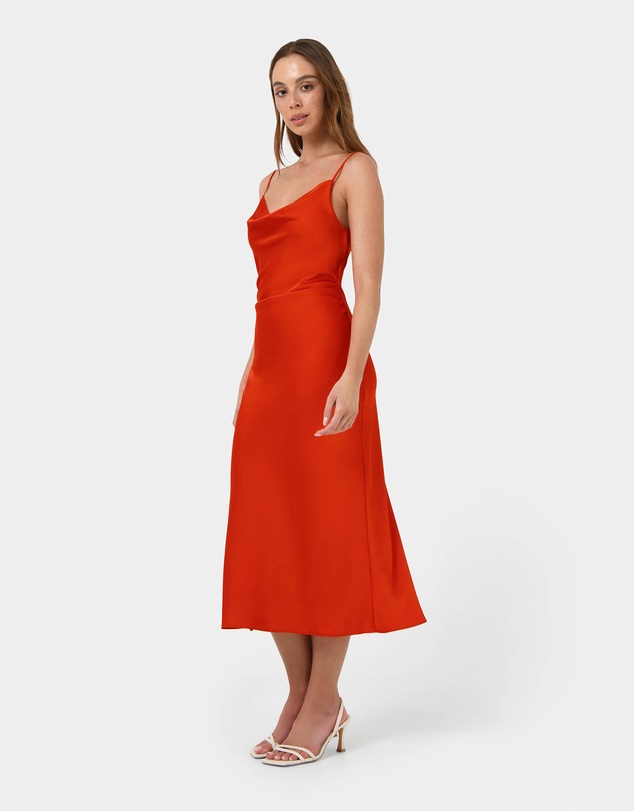 Forcast - Mae Side Ruched Satin Dress