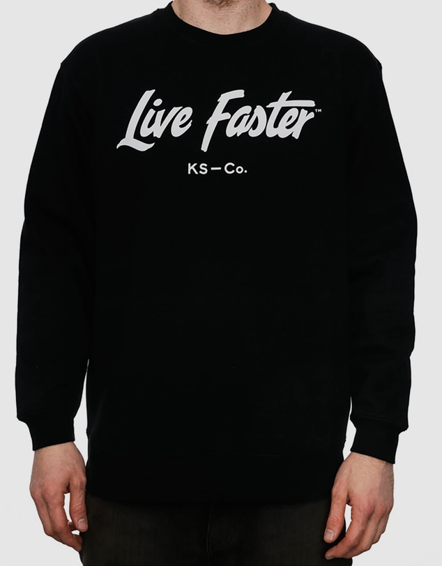 Killer Speed Co. - Killer Speed Co. Men Live Faster Crew Neck Regular Fit Jumper Black 