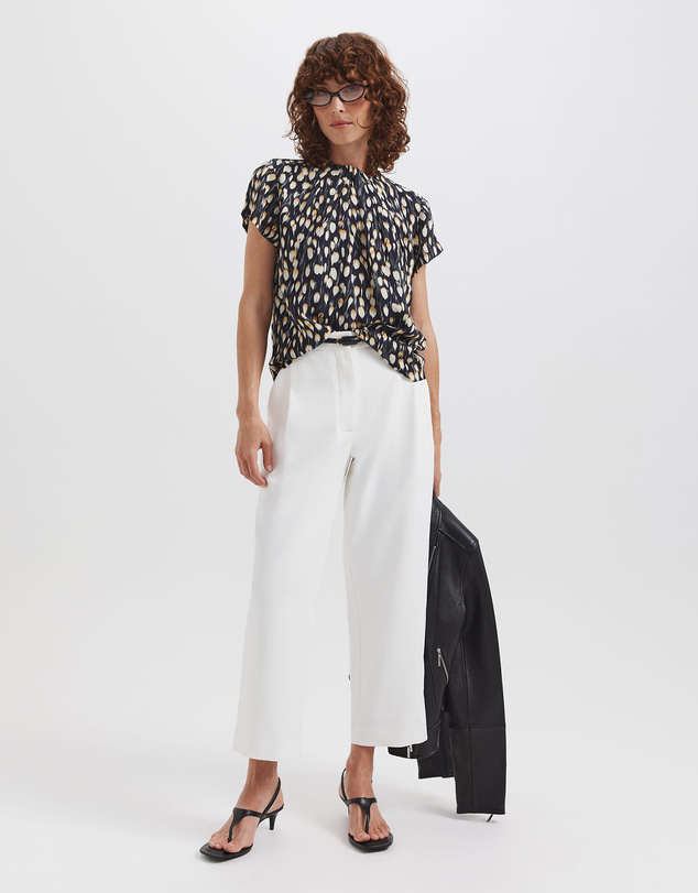 SABA - Starling Silk High Neck Short Sleeve Top
