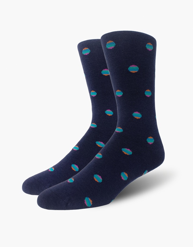 Swanky Socks - Navy Retro Polka Dots