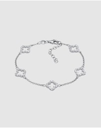 Elli Jewelry - Bracelet with Stones Cloverleaf Zirconia 925 Sterling Silver