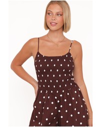 Petal & Pup - Paloma Jumpsuit - Chocolate Polka Dot
