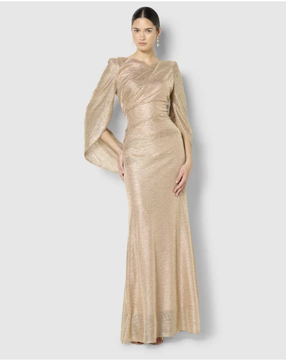 Montique - Alexie Metallic Knit Gown