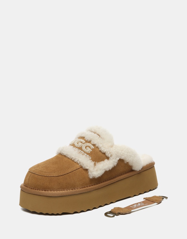 EVERAU - Australian Shepherd Ugg Rilee Platform Cow Suede Upper House Shoes