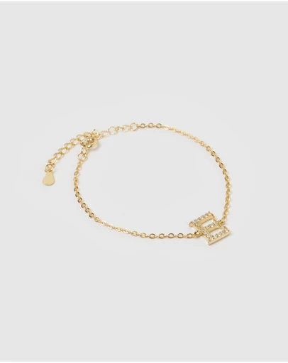Izoa - Crystal Letter E Bracelet