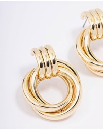 Lovisa - Gold Plated Circular Drop Stud Earrings