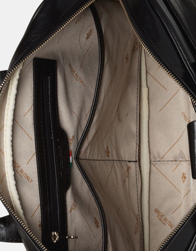 Republic of Florence - Pretoria Black Leather Laptop Briefcase