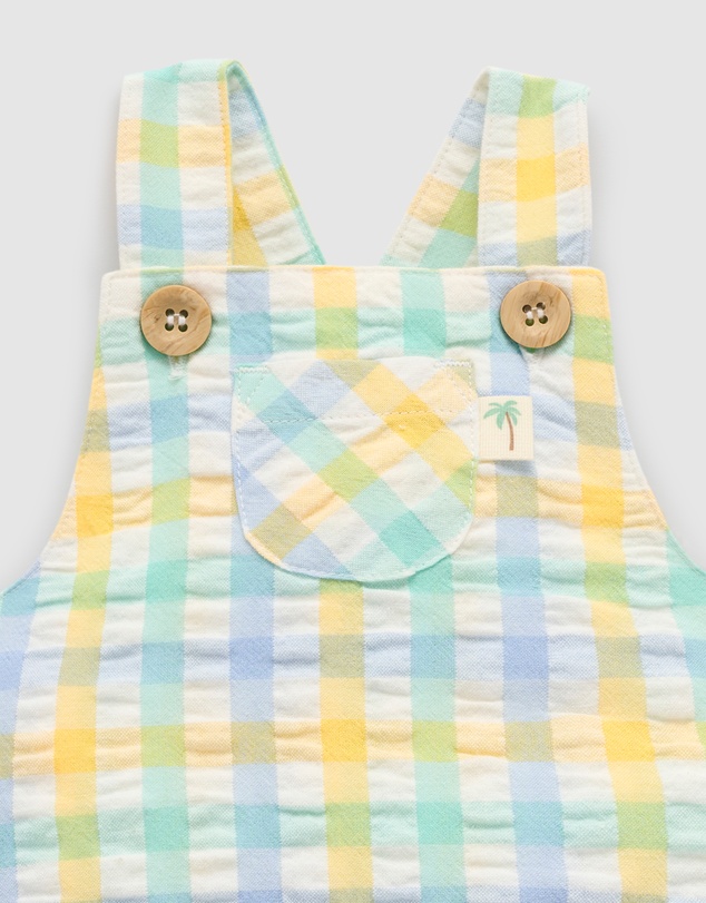 Purebaby - Check Overall -Kids-Babies