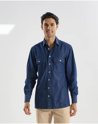 3 Wise Men - 3 Wise Men Frontier Denim Utility Shirt