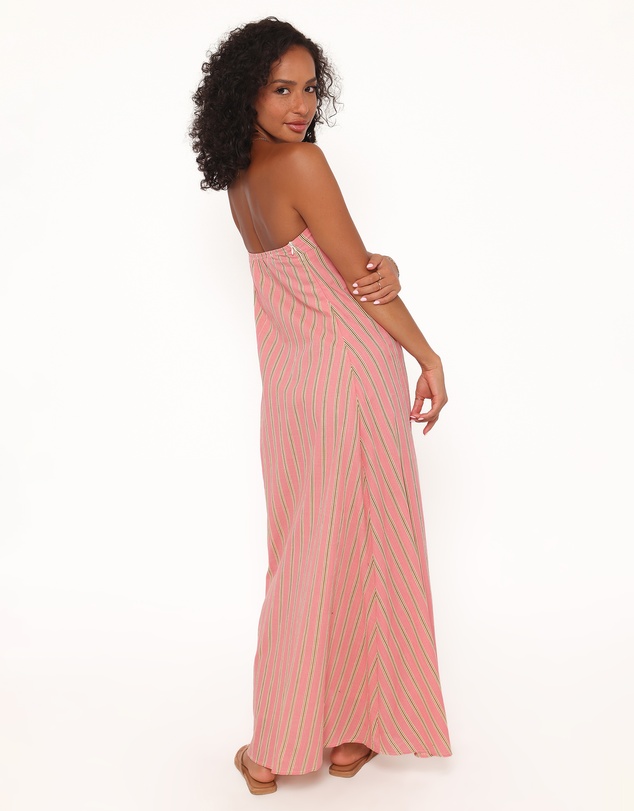 Petal & Pup - Soph Strapless Maxi Dress - Pink Stripe