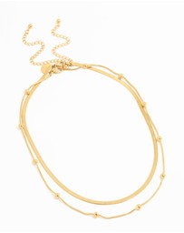 Lovisa - Waterproof Gold Plated Stainless Steel Ball Chain Layered Necklace