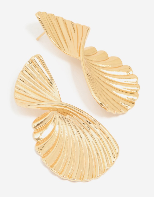 Lovisa - Waterproof Gold Plated Stainless Steel Twisted Textured Stud Earrings
