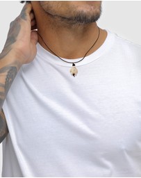 Kuzzoi - ICONIC EXCLUSIVE - Necklace Male Turtle Synthetic Howlite Leather 925 Sterling Silver