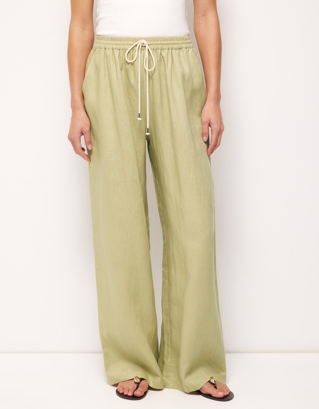 AERE - Contrast Drawcord Linen Pants