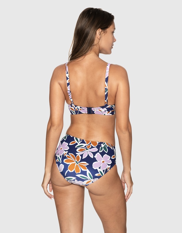 Nip Tuck Swim - Navy Petal Precision Natalie D/DD Underwire Bikini Top