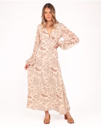 Petal & Pup - Riba Midi Dress - Brown Paisley