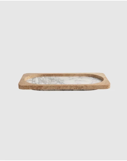 Greg Natale - Caldera Tray Arabescato & Travertine