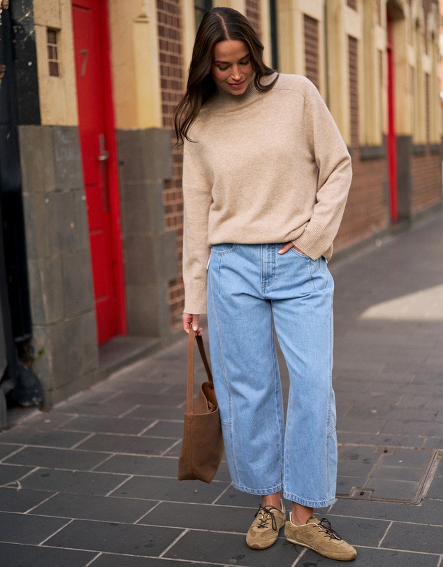 Ceres Life - Alex Oversized Knit Funnel Neck Pullover