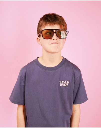 Skwosh - Yeah Nah Kids Slang Tee in Navy