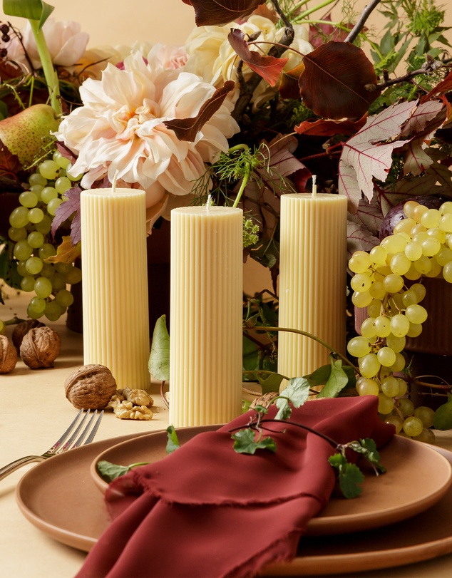 XRJ Celebrations - Pillar Pastel Yellow Candle