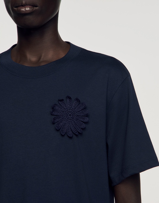 Sandro - Crochet Flower Tee Shirt
