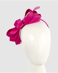 Max Alexander - Large Fuchsia Satin Bow Racing Fascinator