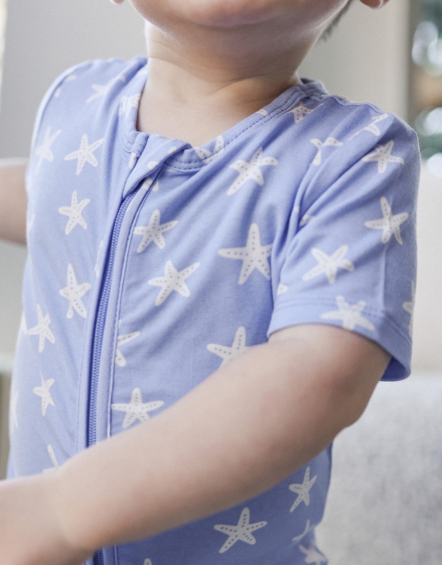 Kynd Baby - Essential Short Sleeve Onesie in Star Fish Blue
