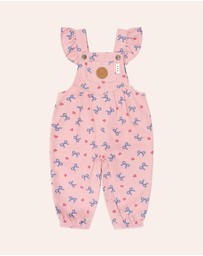 Huxbaby - Hearts and Bows Frill Overalls - Babies-Kids