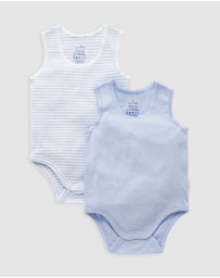 Purebaby - Rib Bodysuit 2 pack-Babies