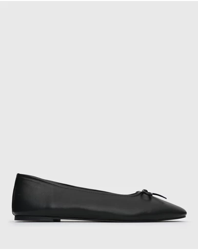 Betts - Caroline Leather Bow Ballet Flats