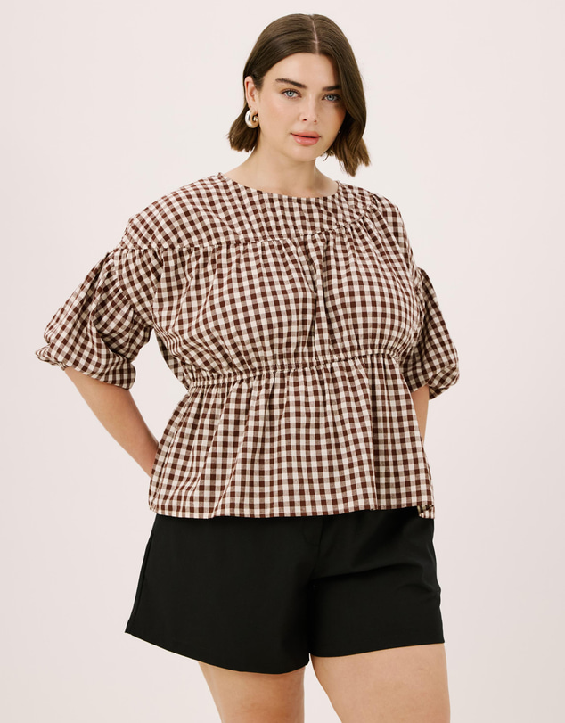 Atmos&Here Curvy - Cressida Cotton Smock Top