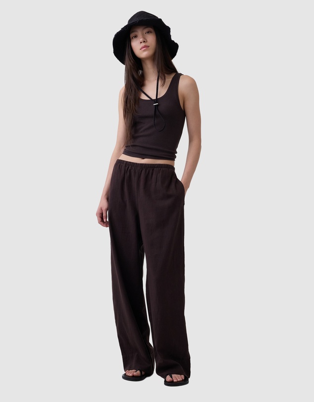 GAP - Linen-Blend Easy Wide-Leg Pants