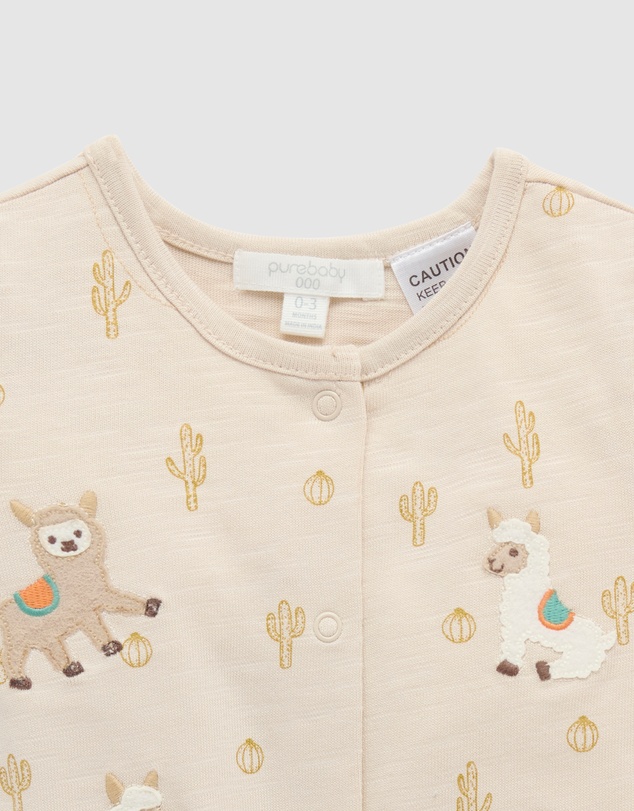 Purebaby - Llama Fiesta Short Growsuit -Kids-Babies
