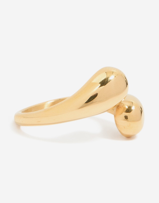 Lovisa - Waterproof Gold Plated Stainless Steel Double Teardrop Wrap Around Ring