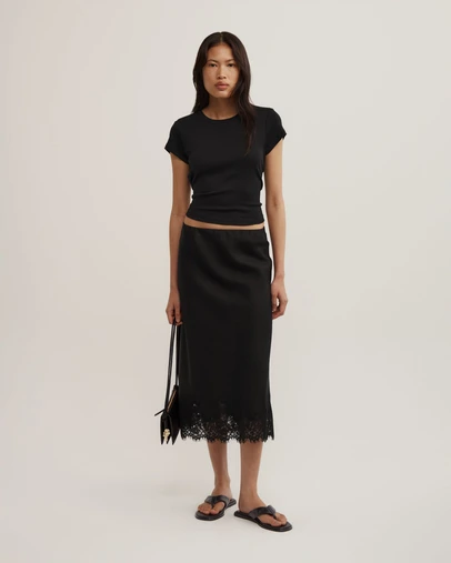 Witchery - Linen Lace Midi Skirt