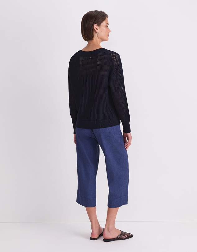Sportscraft - Cotton Crochet V Neck Knit