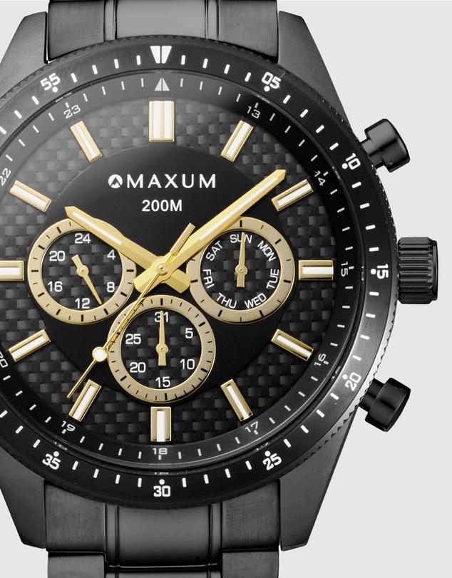 Maxum - Lansdowne Multifunction Chrono Black Case & Dial With Black Bracelet