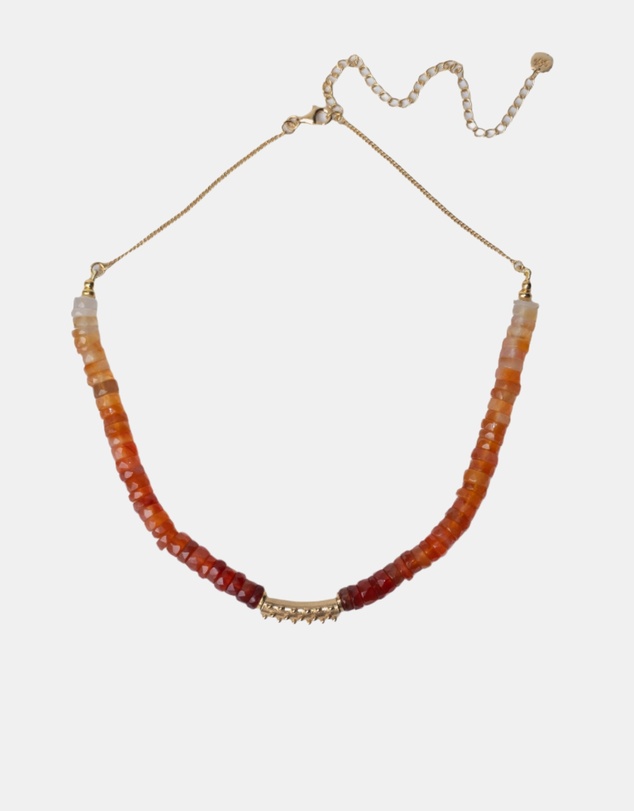 KYOTI - Beaded Carnelian Relic Necklace