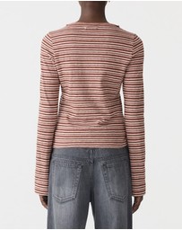 Bassike - Stripe Seam Detail LS Top