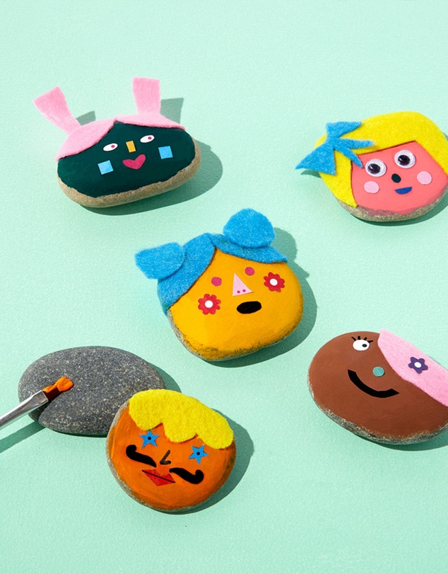 Journey Of Something - Kids Rock Painting Kit - Cool Faces