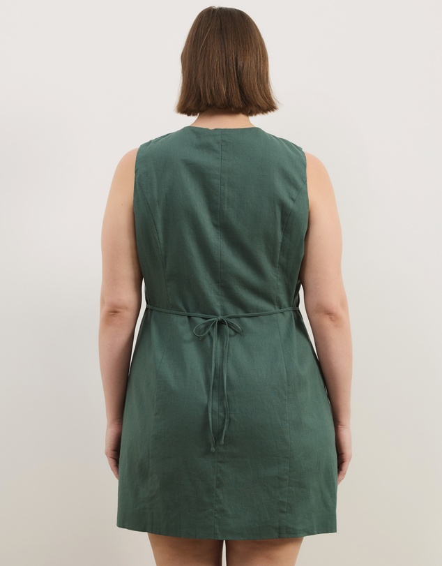 Atmos&Here Curvy - Juno Tailored Linen Blend Mini Dress