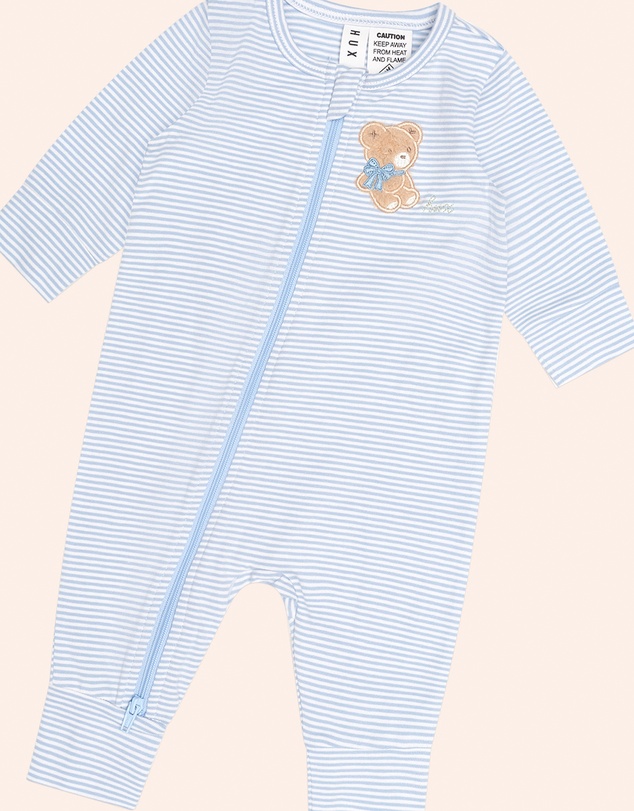 Huxbaby - Bow Hux Stripe Zip Romper - Babies
