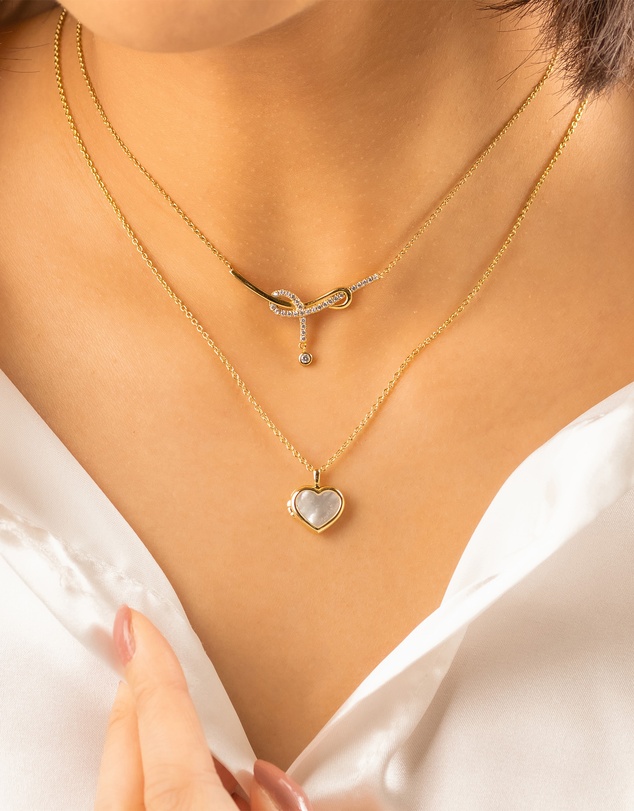 Wanderlust + Co - Heart Pearl Locket Necklace