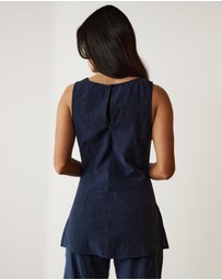 Atmos&Here - Leslee Chambray Sleeveless Top