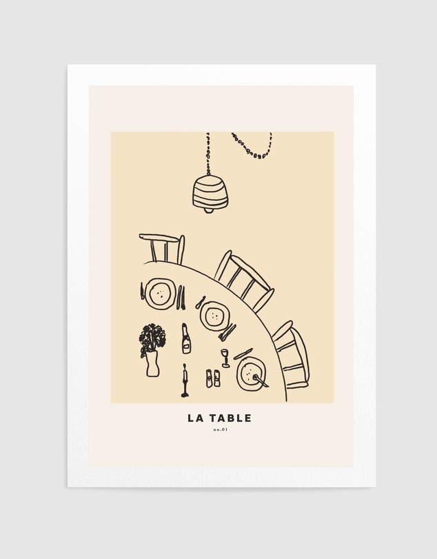Olive et Oriel - LA Table by Treechild Art Print
