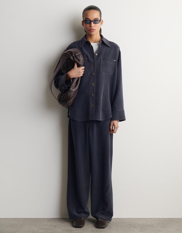 COS - Denim-Effect Silk Shirt